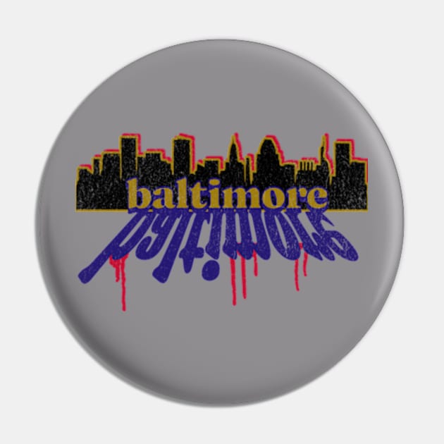 Baltimore Maryland American Football Cityscape Skyline Pin by Lavender Celeste