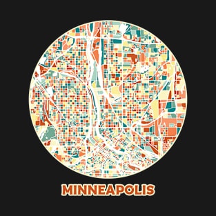 Minneapolis map in mozaique colors T-Shirt