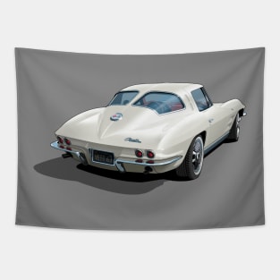 1963 corvette in white Tapestry