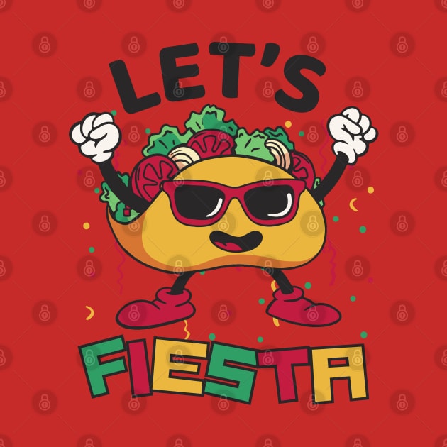 Let's Fiesta Cartoon Taco by Bruno Pires