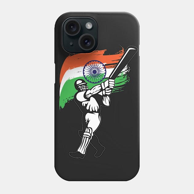 India Flag Batsman Cricket Phone Case by ThirdEyeAerial