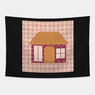 Little Pink and Mustard house Tapestry