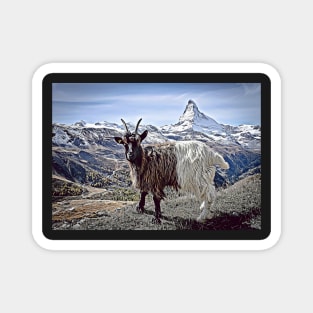 Matterhorn and Goat, Zermatt, Switzerland, Magnet