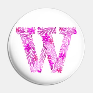 Monogram "W" in pink Pin