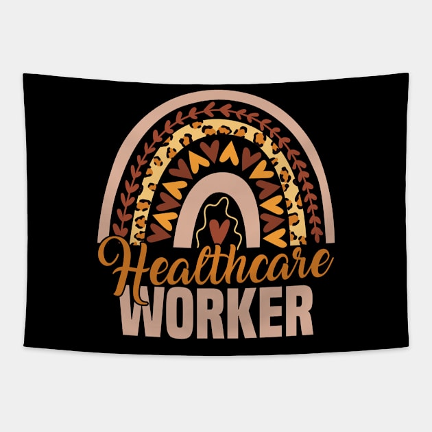 Healthcare Worker Rainbow Tapestry by White Martian