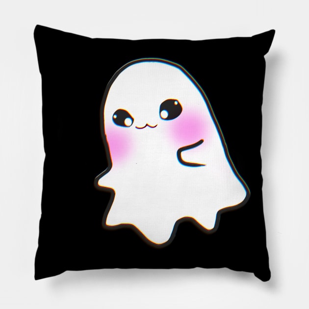 Cute Kawaii Spooky Halloween Ghost Pillow by ROLLIE MC SCROLLIE