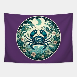 "Celestial Embrace: Cancer Serenity"- Zodiac Horoscope Star Signs Tapestry