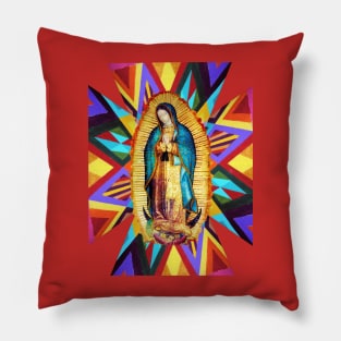 Our Lady of Guadalupe Tilma Mexican Virgin Mary Saint Mexico Catholic colorful Pillow