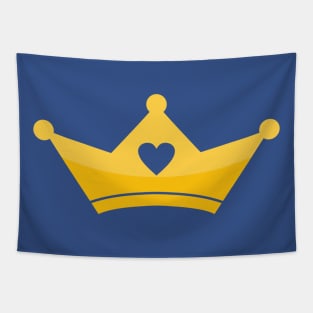 Golden Crown Shape with Heart Tapestry