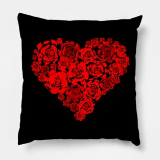 Red Roses Heart Pillow