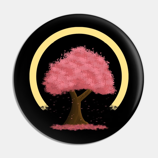 Simple Cherry Blossom Tree With Falling Leaves Version 4 Pin by DotNeko