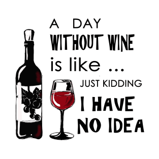 A day without wine is like just kidding i have no idea T-Shirt