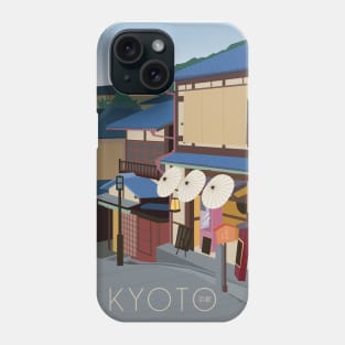 Art Deco inspired travel poster - kyoto Japan Phone Case