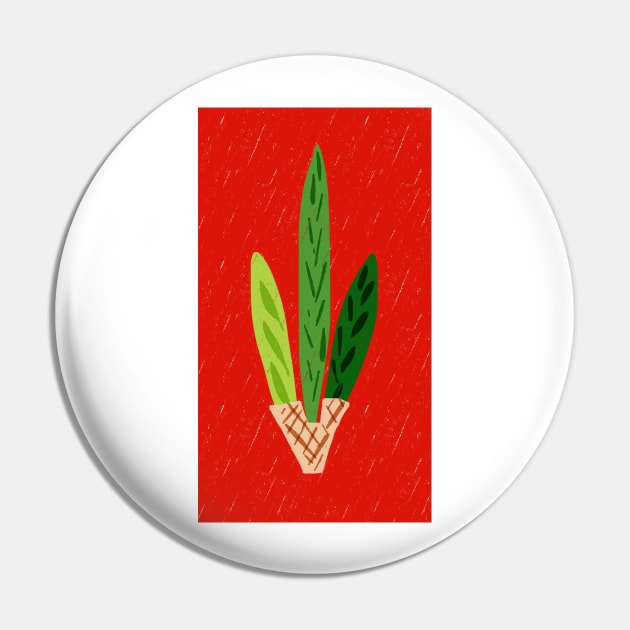 Lulav Red Print Pin by TillaCrowne