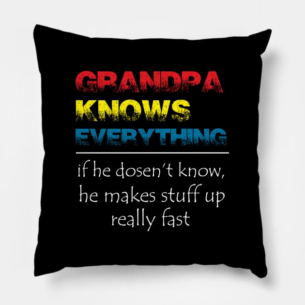 GRANDPA KNOWS EVERYTHING Pillow by NAYAZstore