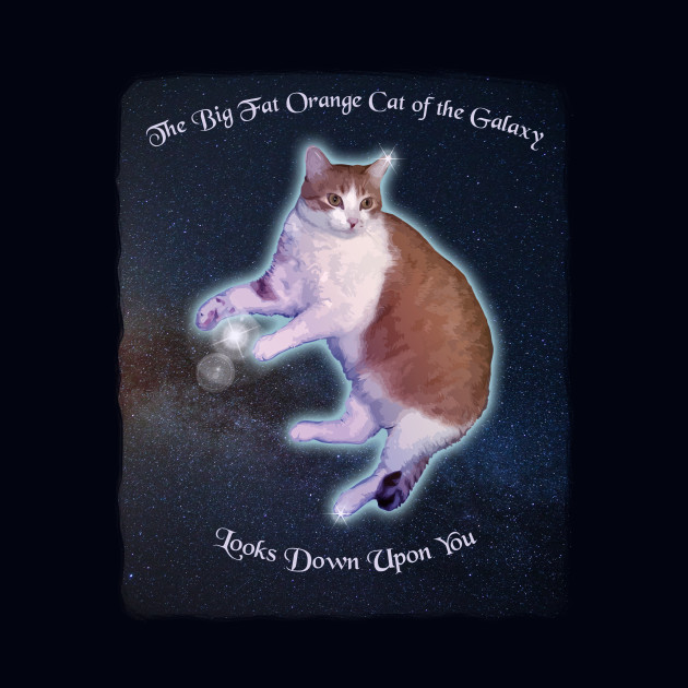 The Big Fat Orange Cat of the Galaxy Looks Down Upon You - Galaxy Cat - Phone Case