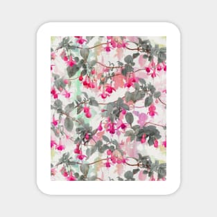 Rainbow Fuchsia Floral Pattern - with grey Magnet