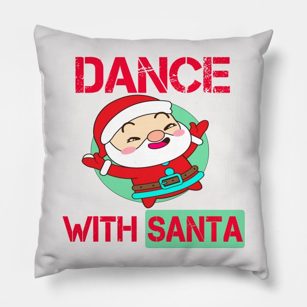 Dancing with Santa Pillow by Sam art