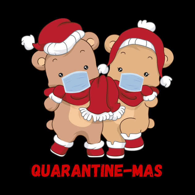 Quarantine-Mas Christmas Bears Christmas Quarantine Cute Bears Wearing Masks Funny Christmas Gift Bear Couple Christmas Couple by nathalieaynie