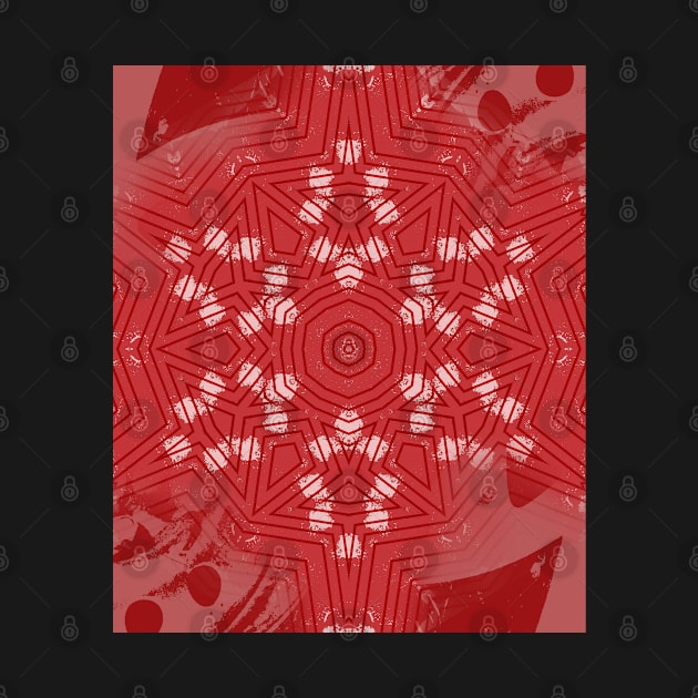 Red stripes on grunge pink mandala by hereswendy