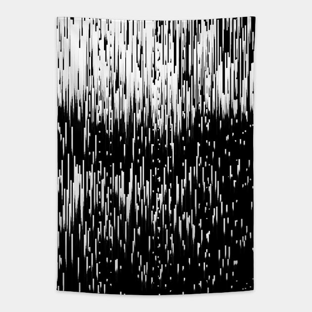 Night-Time Noir Glitch Contemporary Artwork Tapestry by DankFutura