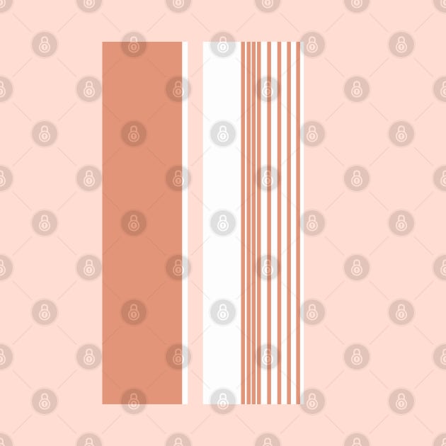 Color Block Stripes Peach and Salmon Pink by tramasdesign