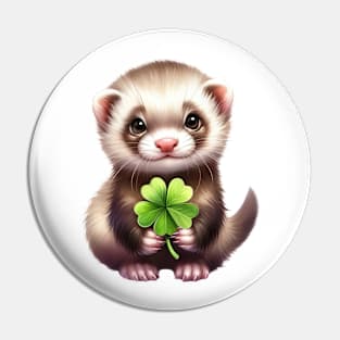 Clover Otter St Patricks Day Pin