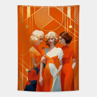 Three art deco women Tapestry