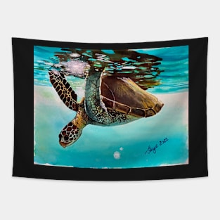 Turtle on the surface Tapestry