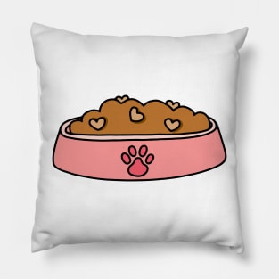 Pink Heart Pet Food Bowl Pillow