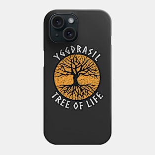 Tree of Life Yggdrasil Orange Valhalla Vikings Grunge Distressed Phone Case