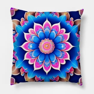 Stunning PInk and Blue Mandela Pillow