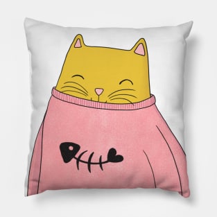 Snuggly Jumper Kitten Pillow