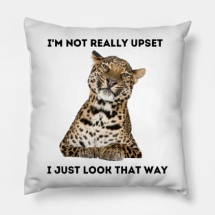 Angry Leopard in Denial Pillow