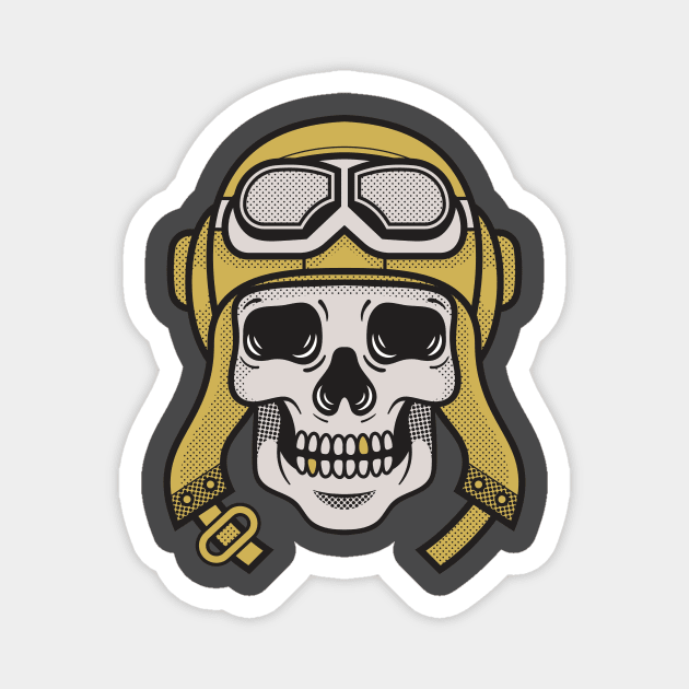 skull pilot Magnet by candramei