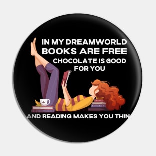 Funny Reading Design for Bookworms Pin