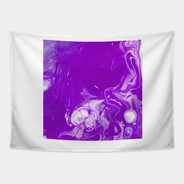 Violet Abstract Liquid Art Tapestry by Tshirtstory