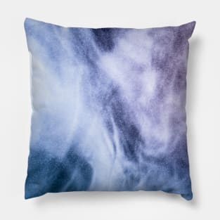 Blue purple white abstract heavenly clouds smoke Pillow