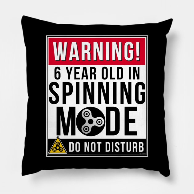 Fidget Spinner 6 Year Old In Spinning Mode Birthday Gift Idea For 6 Pillow by giftideas