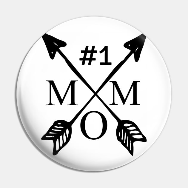 #1 MOM crossed Arrows for Mother's Days Pin by Bunnuku