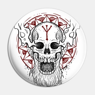 Viking skull with rune Pin