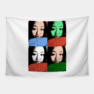 BEAUTIFUL FUNNY ASIAN GIRL POP ART COLOR Tapestry