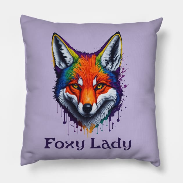 Foxy Lady Pillow by Whole Lotta Pixels