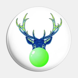 Green Bubblegum Reindeer Pin