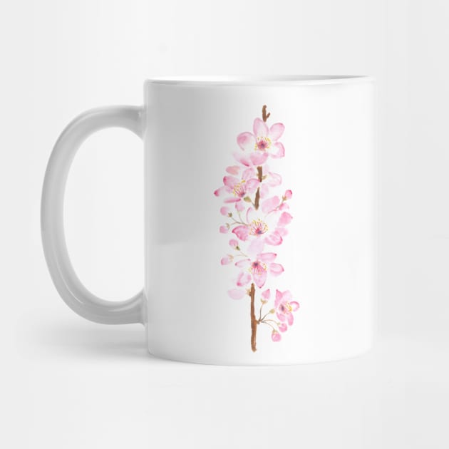 Aesthetic Pink Flower Print, Botanical Modern, Minimalist - Pink Flower -  Mug