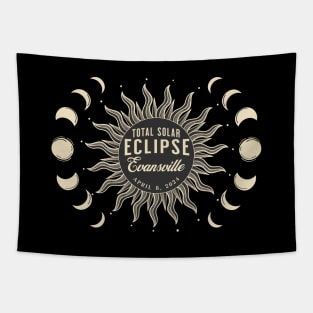 Total Solar Eclipse USA April 2024 Evansville Indiana Tapestry