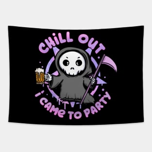 Chill Out I Came For Party - kawaii Reaper T-Shirt Tapestry