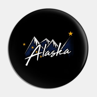 Alaska Flag Mountains State Pin