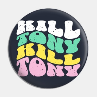 Retro Letters Text Design for Kill Tony Podcast Pin