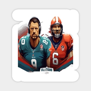 El-clasico match Nfl football Team Dolphin va Team Chief In vector Magnet